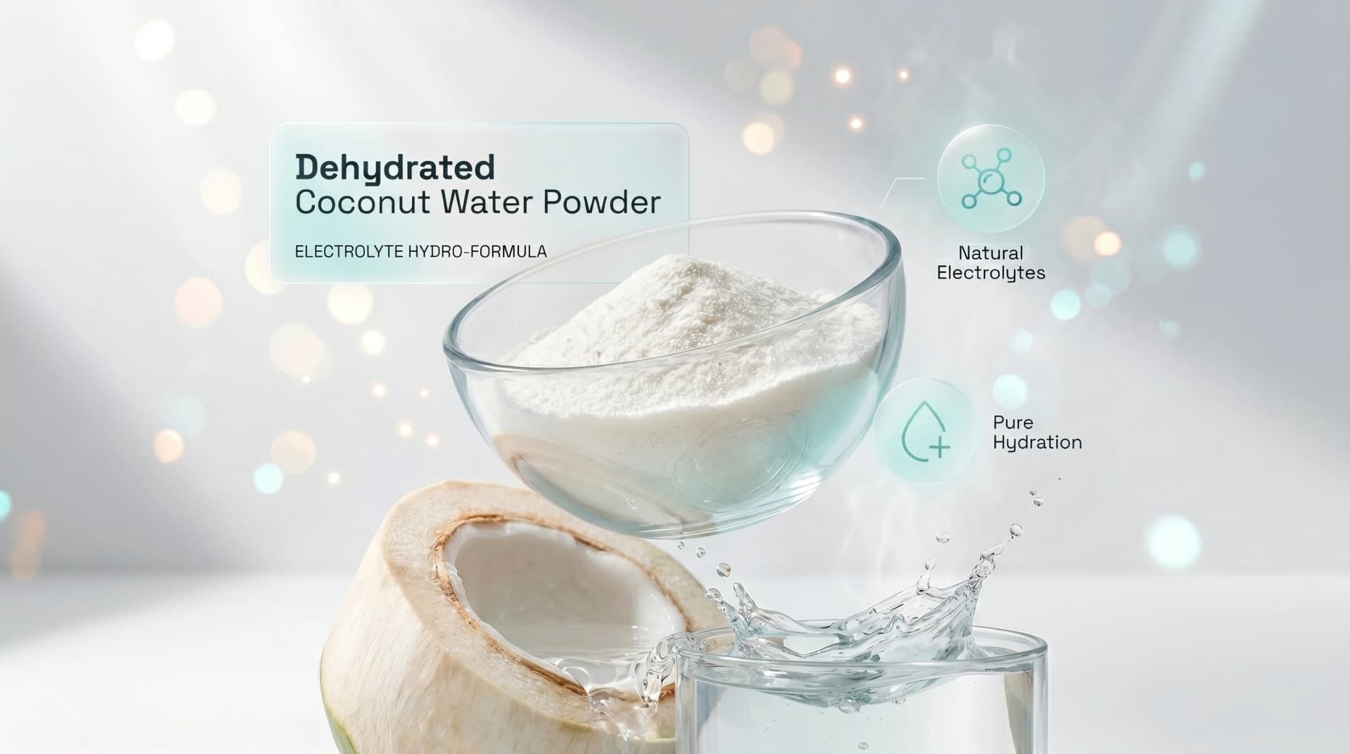 Premium Coconut Water Powder — natural electrolyte hydration drink by Cayson Florance