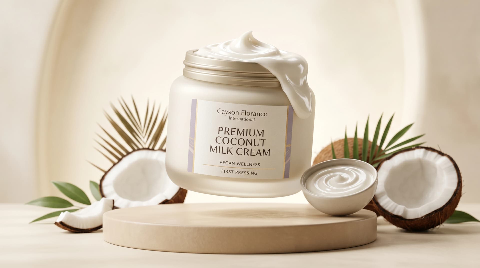 Premium Coconut Milk Cream — first-press dairy-free culinary cream by Cayson Florance