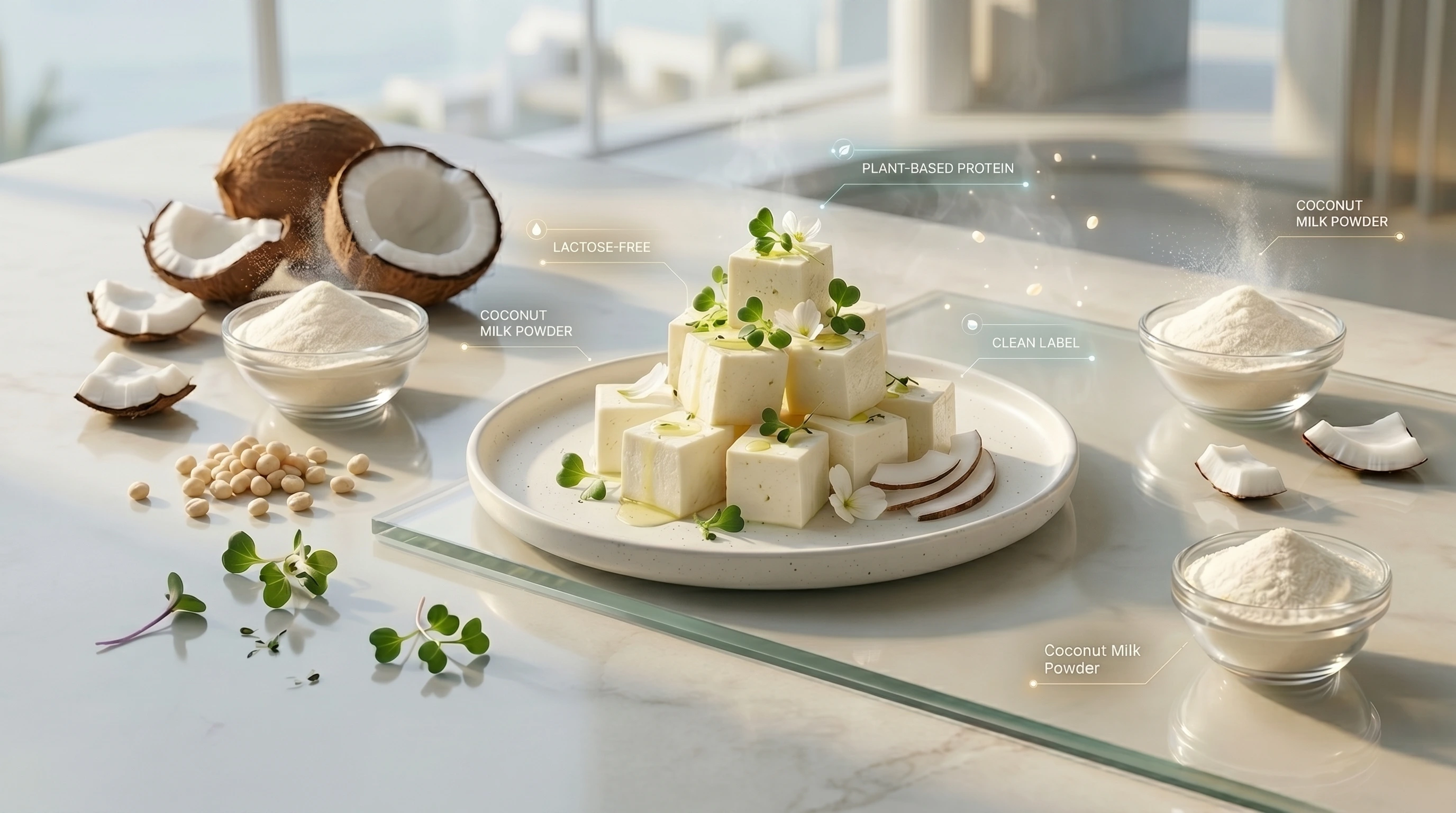 Premium Coconut Paneer — A revolutionary plant-based paneer crafted from 100% fresh coconut milk, deliver...